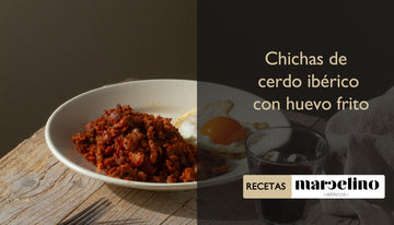 Chichas de cerdo iberico con huevo frito - Marcelino Ibéricos